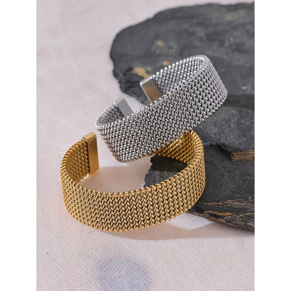 Gold Mesh Cuff Bracelet