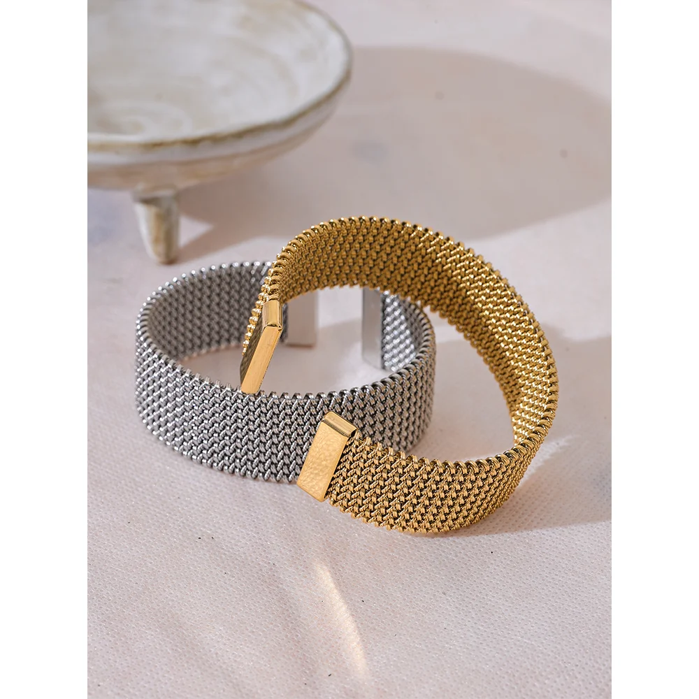 Gold Mesh Cuff Bracelet