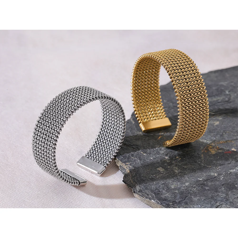 Gold Mesh Cuff Bracelet